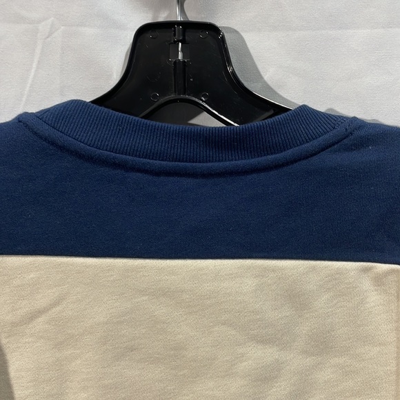 Vans woman’s long sleeves crew cropped sweatshirt blue off white spelled outlogo - Picture 6 of 7